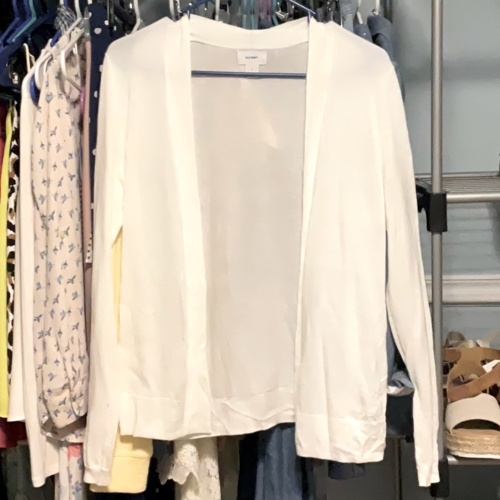 OLD NAVY BASIC WHITE CARDIGAN